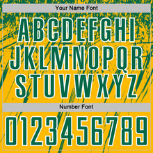 Load image into Gallery viewer, Custom Gold Kelly Green-White Splash Sports Sublimation Soccer Uniform Jersey
