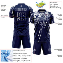 Загрузить изображение в средство просмотра галереи, Custom Navy White Splash Sports Sublimation Soccer Uniform Jersey
