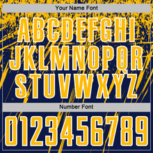 Load image into Gallery viewer, Custom Navy Gold-White Splash Sports Sublimation Soccer Uniform Jersey
