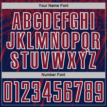 Load image into Gallery viewer, Custom Navy Crimson-White Splash Sports Sublimation Soccer Uniform Jersey
