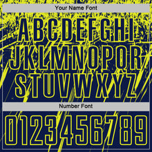 Загрузить изображение в средство просмотра галереи, Custom Navy Neon Yellow Splash Sports Sublimation Soccer Uniform Jersey

