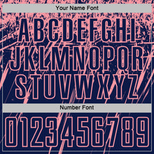 Load image into Gallery viewer, Custom Navy Medium Pink Splash Sports Sublimation Soccer Uniform Jersey
