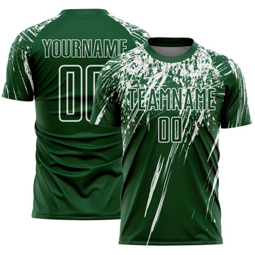 Custom Green White Splash Sports Sublimation Soccer Uniform Jersey