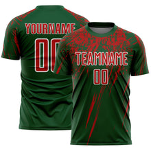 Загрузить изображение в средство просмотра галереи, Custom Green Red-White Splash Sports Sublimation Soccer Uniform Jersey
