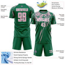 Load image into Gallery viewer, Custom Kelly Green Light Pink-White Splash Sports Sublimation Soccer Uniform Jersey
