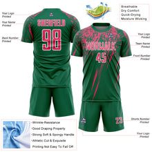 Load image into Gallery viewer, Custom Kelly Green Neon Pink-White Splash Sports Sublimation Soccer Uniform Jersey
