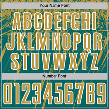 Загрузить изображение в средство просмотра галереи, Custom Teal Old Gold-White Splash Sports Sublimation Soccer Uniform Jersey
