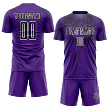 Загрузить изображение в средство просмотра галереи, Custom Purple Black-White Splash Sports Sublimation Soccer Uniform Jersey
