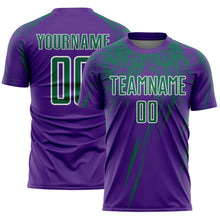 Загрузить изображение в средство просмотра галереи, Custom Purple Kelly Green-White Splash Sports Sublimation Soccer Uniform Jersey

