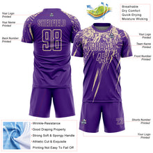 Load image into Gallery viewer, Custom Purple Cream Splash Sports Sublimation Soccer Uniform Jersey
