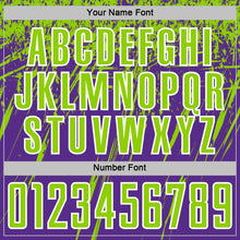 Load image into Gallery viewer, Custom Purple Neon Green-White Splash Sports Sublimation Soccer Uniform Jersey
