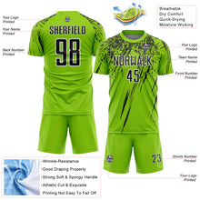 Laden Sie das Bild in den Galerie-Viewer, Custom Neon Green Black-White Splash Sports Sublimation Soccer Uniform Jersey
