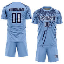 Charger l'image dans la galerie, Custom Light Blue Navy-White Splash Sports Sublimation Soccer Uniform Jersey

