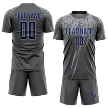 Load image into Gallery viewer, Custom Steel Gray Navy-Gray Splash Sports Sublimation Soccer Uniform Jersey
