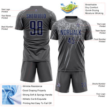 Load image into Gallery viewer, Custom Steel Gray Navy-Gray Splash Sports Sublimation Soccer Uniform Jersey
