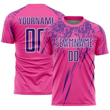 Load image into Gallery viewer, Custom Pink Purple-White Splash Sports Sublimation Soccer Uniform Jersey

