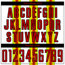 Load image into Gallery viewer, Custom White Red Green Yellow-Black Stripes Sports Sublimation Soccer Uniform Jersey
