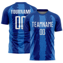 Загрузить изображение в средство просмотра галереи, Custom Royal White-Powder Blue Stripes Sports Sublimation Soccer Uniform Jersey
