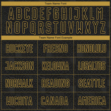 Charger l'image dans la galerie, Custom Black Steel Gray-Old Gold Subtle Pattern Sports Sublimation Soccer Uniform Jersey
