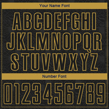 Charger l'image dans la galerie, Custom Black Steel Gray-Old Gold Subtle Pattern Sports Sublimation Soccer Uniform Jersey
