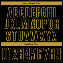 Загрузить изображение в средство просмотра галереи, Custom Black Gray-Old Gold Map Outline Sports Sublimation Soccer Uniform Jersey
