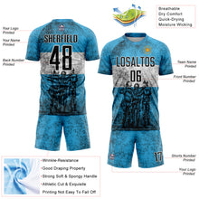 Load image into Gallery viewer, Custom Blue Black-White Argentina Patriotic Sports Sublimation Soccer Uniform Jersey
