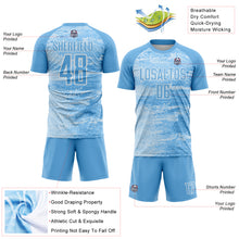 Laden Sie das Bild in den Galerie-Viewer, Custom Light Blue White Argentina Geometric Pattern Sports Sublimation Soccer Uniform Jersey

