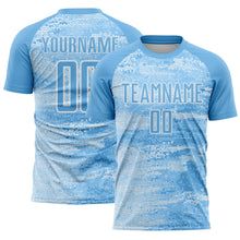Laden Sie das Bild in den Galerie-Viewer, Custom Light Blue White Argentina Geometric Pattern Sports Sublimation Soccer Uniform Jersey
