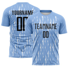 Laden Sie das Bild in den Galerie-Viewer, Custom Light Blue Black-White Argentina Splatter Pattern Sports Sublimation Soccer Uniform Jersey

