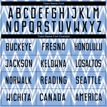 Laden Sie das Bild in den Galerie-Viewer, Custom Light Blue Black-White Argentina Zigzag Pattern Sports Sublimation Soccer Uniform Jersey
