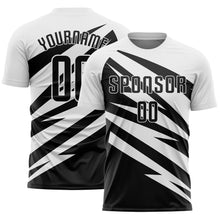 Загрузить изображение в средство просмотра галереи, Custom White Black Abstract Line Sports Sublimation Soccer Uniform Jersey
