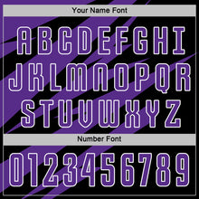 Laden Sie das Bild in den Galerie-Viewer, Custom Purple Black-White Abstract Line Sports Sublimation Soccer Uniform Jersey
