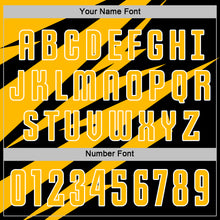 Загрузить изображение в средство просмотра галереи, Custom Gold Black-White Abstract Line Sports Sublimation Soccer Uniform Jersey
