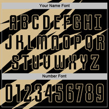 Charger l'image dans la galerie, Custom Vegas Gold Black Abstract Line Sports Sublimation Soccer Uniform Jersey
