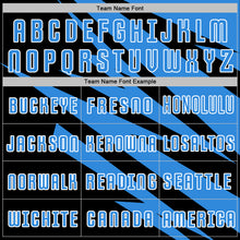 Charger l'image dans la galerie, Custom Powder Blue Black-White Abstract Line Sports Sublimation Soccer Uniform Jersey
