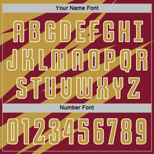 Laden Sie das Bild in den Galerie-Viewer, Custom Old Gold Crimson-White Abstract Line Sports Sublimation Soccer Uniform Jersey
