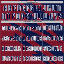 Load image into Gallery viewer, Custom Navy Crimson-White Abstract Line Sports Sublimation Soccer Uniform Jersey
