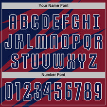 Load image into Gallery viewer, Custom Navy Crimson-White Abstract Line Sports Sublimation Soccer Uniform Jersey
