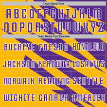 Load image into Gallery viewer, Custom Purple Gold-White Abstract Line Sports Sublimation Soccer Uniform Jersey
