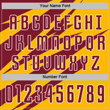 Load image into Gallery viewer, Custom Crimson Gold-White Abstract Line Sports Sublimation Soccer Uniform Jersey
