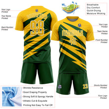 Загрузить изображение в средство просмотра галереи, Custom Yellow Green-White Abstract Line Sports Sublimation Soccer Uniform Jersey
