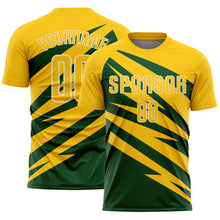 Загрузить изображение в средство просмотра галереи, Custom Yellow Green-White Abstract Line Sports Sublimation Soccer Uniform Jersey
