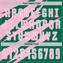 Load image into Gallery viewer, Custom Light Pink Kelly Green-White Abstract Line Sports Sublimation Soccer Uniform Jersey
