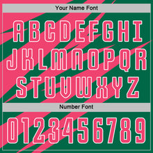 Load image into Gallery viewer, Custom Neon Pink Kelly Green-White Abstract Line Sports Sublimation Soccer Uniform Jersey
