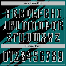 Load image into Gallery viewer, Custom Black Teal-White Abstract Line Sports Sublimation Soccer Uniform Jersey
