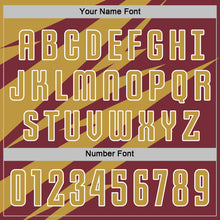 Load image into Gallery viewer, Custom Old Gold Burgundy-White Abstract Line Sports Sublimation Soccer Uniform Jersey
