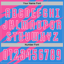 Load image into Gallery viewer, Custom Pink Powder Blue-White Abstract Line Sports Sublimation Soccer Uniform Jersey
