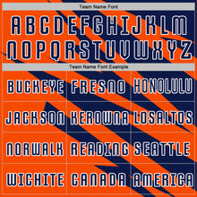 Charger l'image dans la galerie, Custom Navy Orange-White Abstract Line Sports Sublimation Soccer Uniform Jersey
