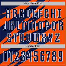 Charger l'image dans la galerie, Custom Navy Orange-White Abstract Line Sports Sublimation Soccer Uniform Jersey
