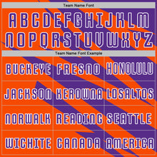 Load image into Gallery viewer, Custom Purple Orange-White Abstract Line Sports Sublimation Soccer Uniform Jersey
